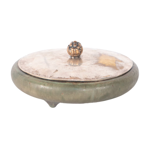 #82 Stoneware Plate/Bowl with Lid by Patrick Nordstrom