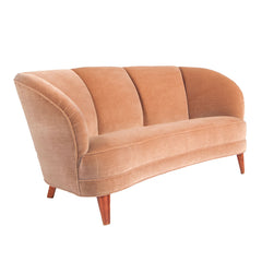 #1512 Two Seater Sofa in Velvet by Otto Schulz