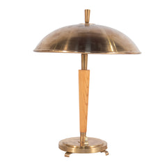 #1135 Table Lamp in Brass and Wood by Harald Notini