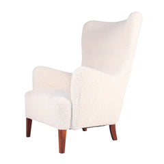 #1258 Wing Back Chair in Boucle