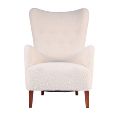 #1258 Wing Back Chair in Boucle