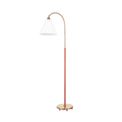 #1271 Brass and Leather Floor Lamp