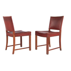 #1581 Pair of Oak Chairs by Fritz Hansen in imitation Leather
