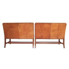 #201 Pair of Leather Benches by Palle Suenson