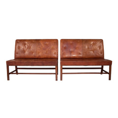 #201 Pair of Leather Benches by Palle Suenson