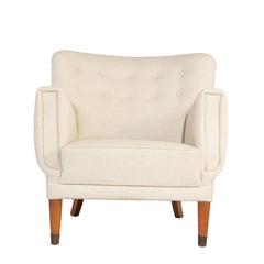 #22 Lounge Chair in Linen by Poul M. Jessen