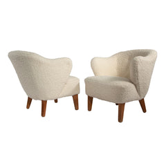 #382 Pair of Club Chairs in Boucle by Flemming Lassen