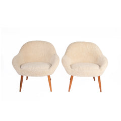 #531 Pair of Lounge Chairs in Sheepskin
