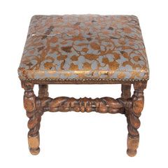 #65 Baroque Stool with Tooled Leather