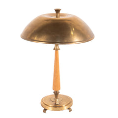 #74 Table Lamp in Brass and Wood Swedish Grace