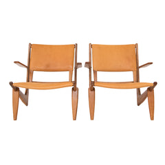 #1009 Pair of Leather Chairs by Bertil Behrman