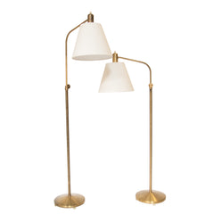 #1214 Pair of Adjustable brass floor lamps