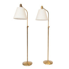 #1214 Pair of Adjustable brass floor lamps