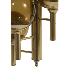 #285 Brass and Glass Chandelier