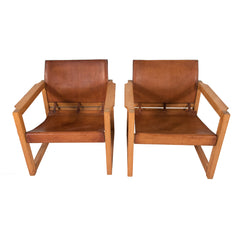 #437 Pair of Leather “Safari” Chairs
