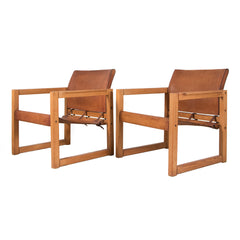 #437 Pair of Leather “Safari” Chairs