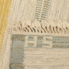 #634 Vintage Swedish Flat Weave Rug signed SH
