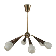 #805 Brass and Glass Chandelier