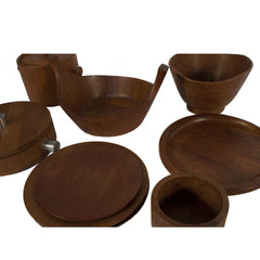 #807 Collection of Teak Dining Serving Set