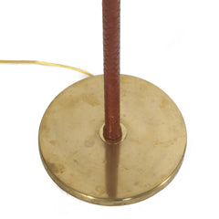 #825 Brass and Leather Floor Lamp
