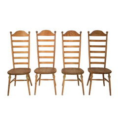 #907 4 High Back Wood Ladder Chairs
